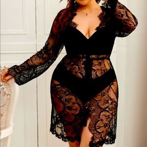 3pc, lace robe, cami & pantie